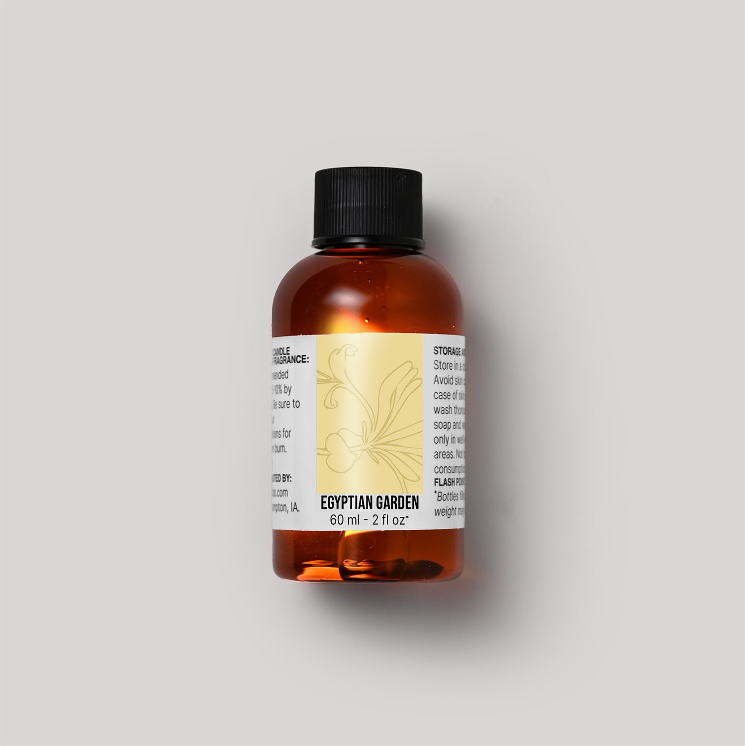 60 ml bottle of Egyptian Garden fragrance oil with a label on a white background