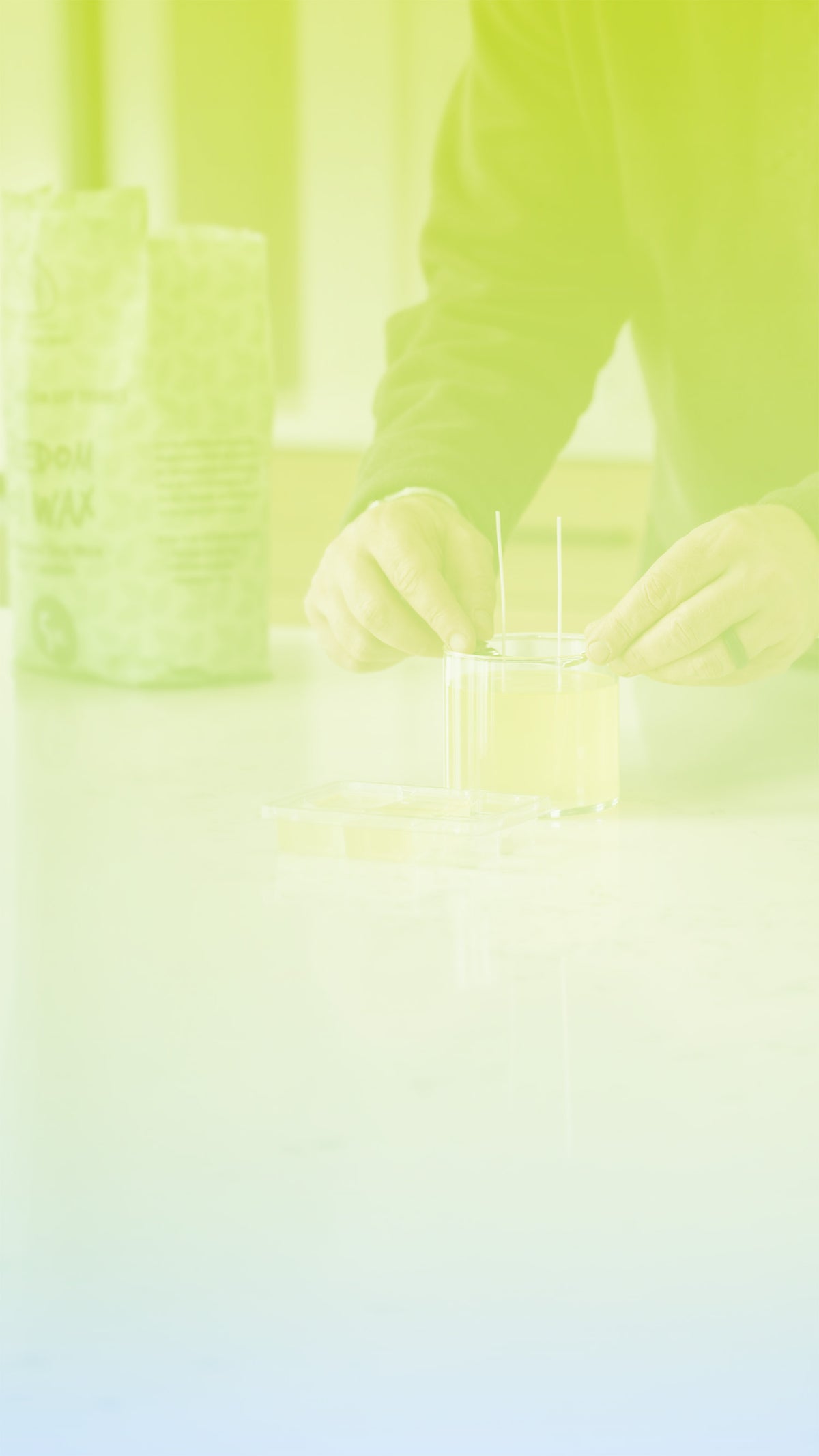 Person holding a candle with a blurred background