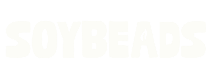 A white SOYBEADS logo on a plain background.