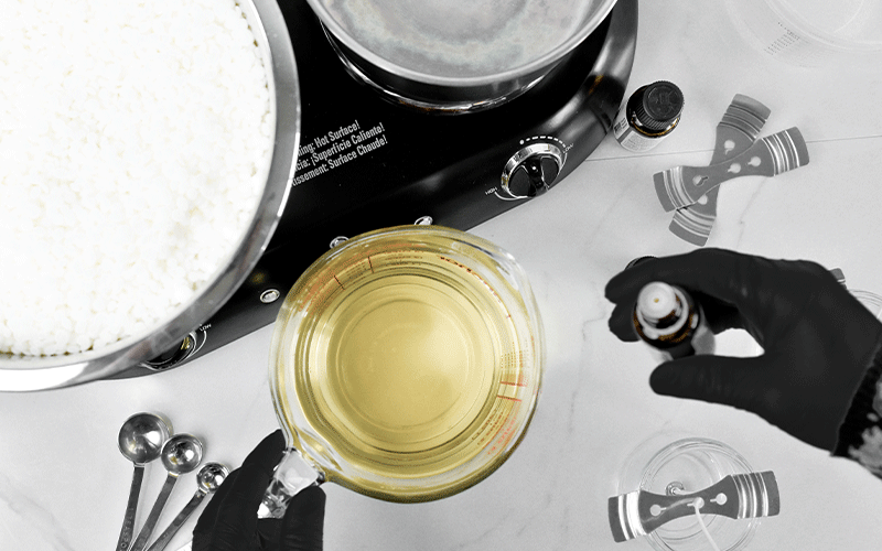 Candle-making in progress