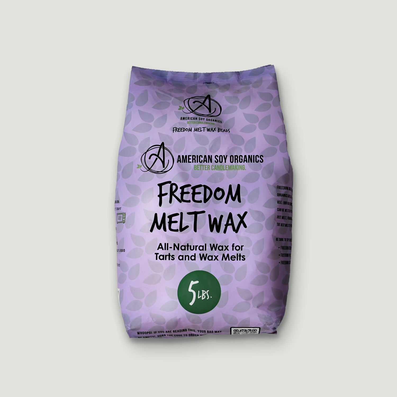 A purple bag of candle wax