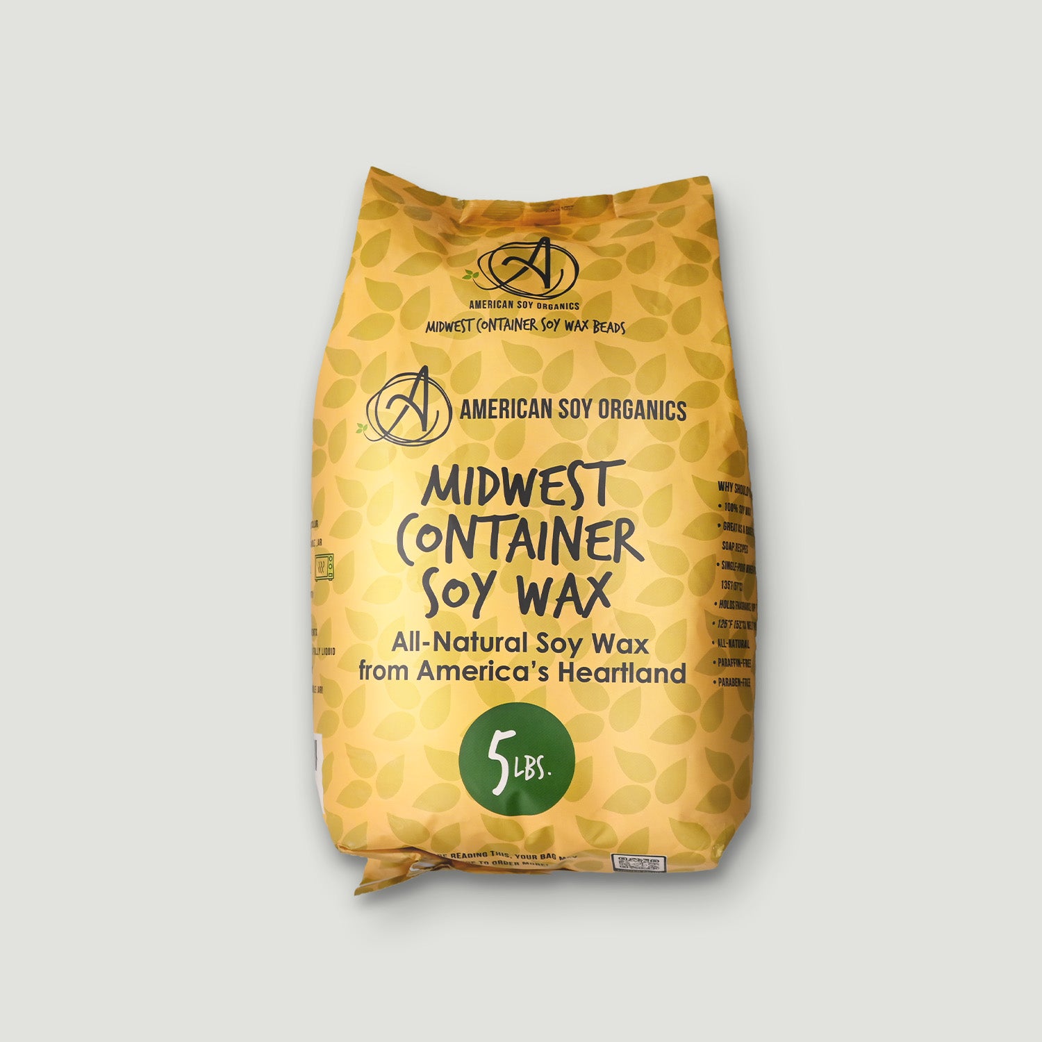 A yellow bag of candle wax