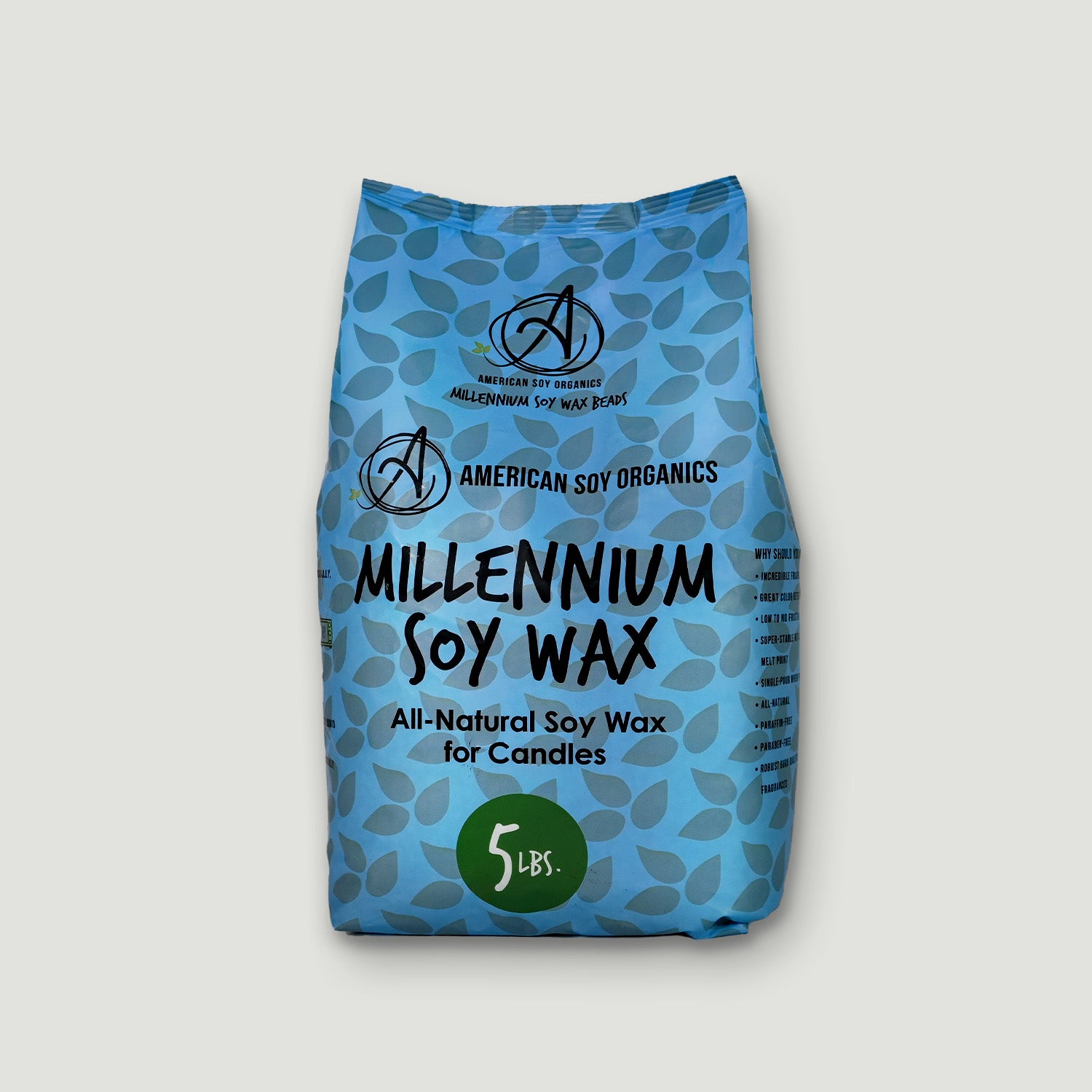 A blue bag of candle wax