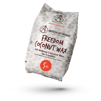 Bag of American Soy Organics Freedom Coconut Wax on a white background