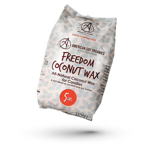 Bag of American Soy Organics Freedom Coconut Wax on a white background