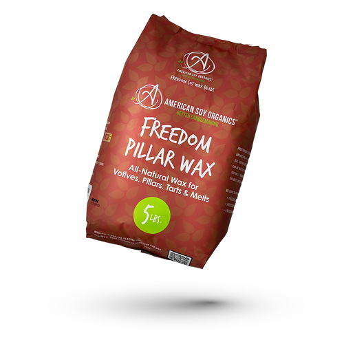 Bag of American Soy Organics Freedom Pillar Wax on a white background