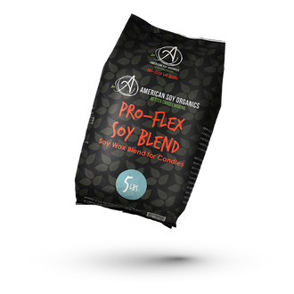 Black bag of American Soy Organics Pro-Flex Soy Blend on a white background