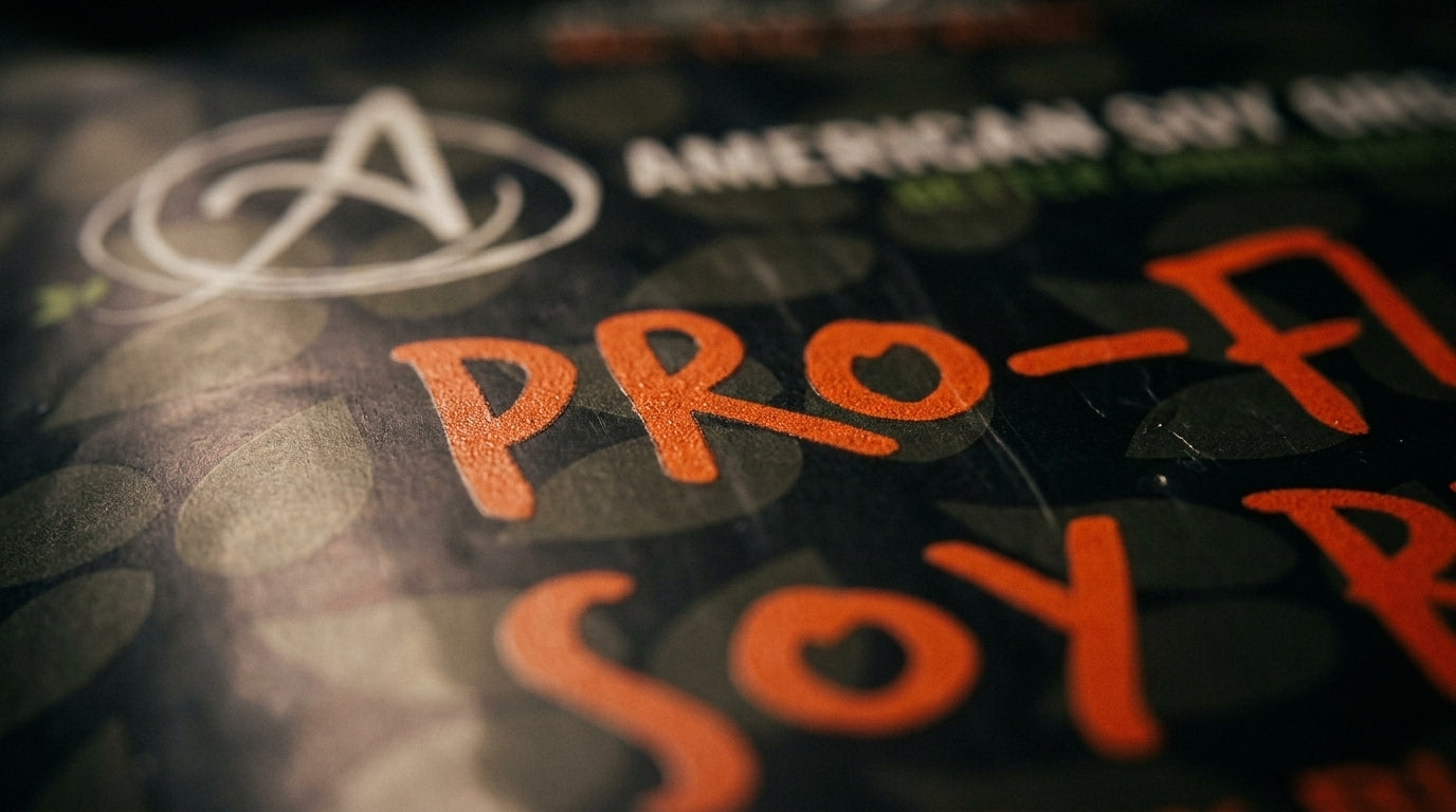 Close-up of  packaged Pro-Flex paraffin wax blend from American Soy Organics.