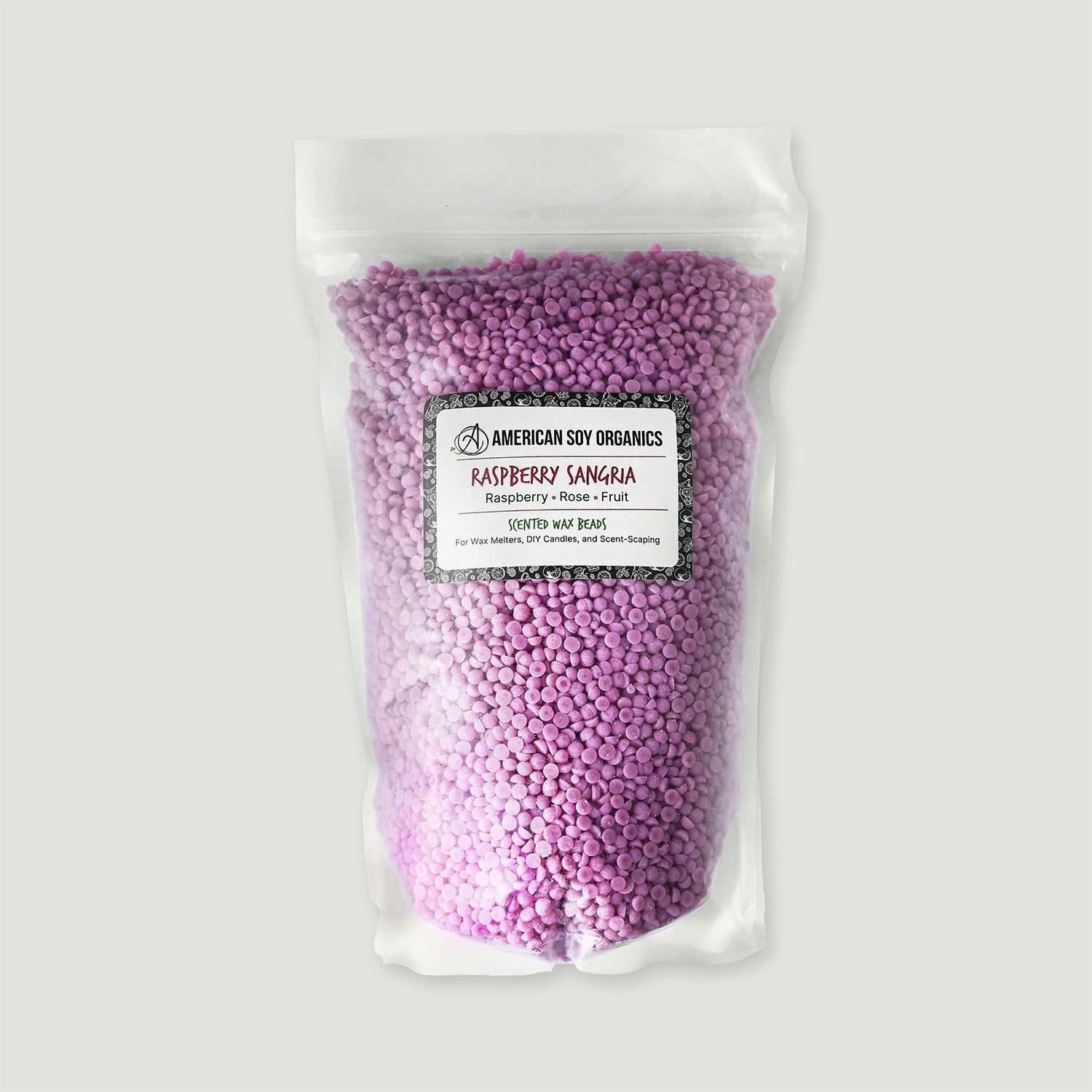 Packaged product with a label on a white background